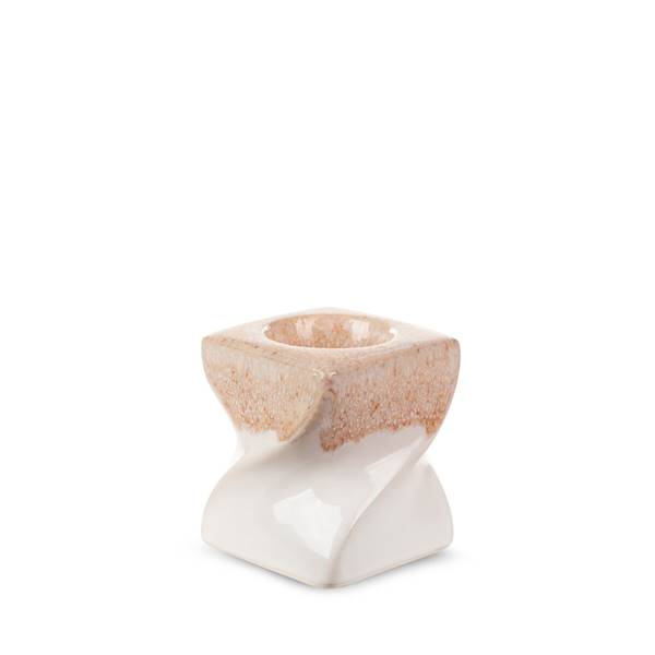 Świecznik RUBEN/ŚWI/01 7x7x8cm biały+pomarańcz 402742 EUROFIRANY