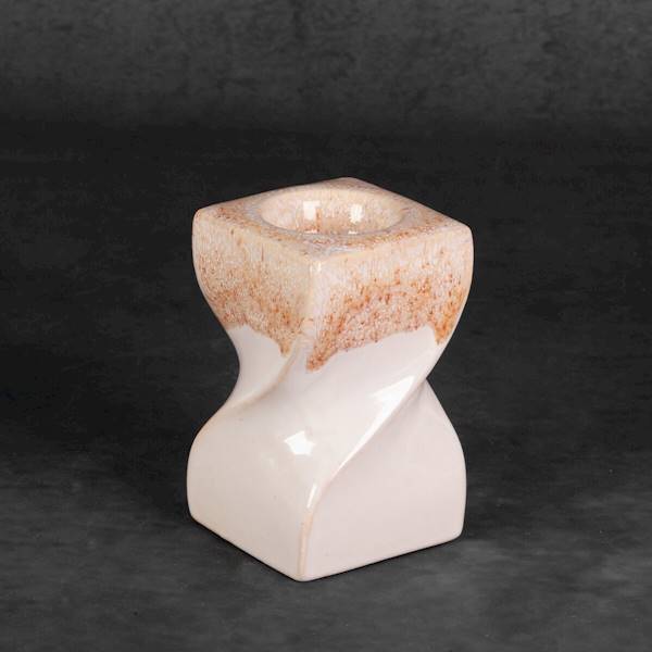 Świecznik  RUBEN/ŚWI/02 8x8x12cm biały+pomarańcz 402745  EUROFIRANY