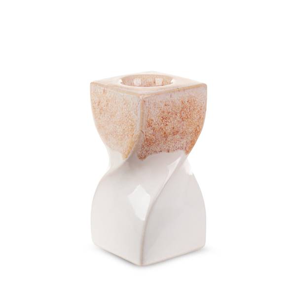 Świecznik RUBEN/ŚWI/03 8x8x16cm biały+pomarańcz 402747 EUROFIRANY
