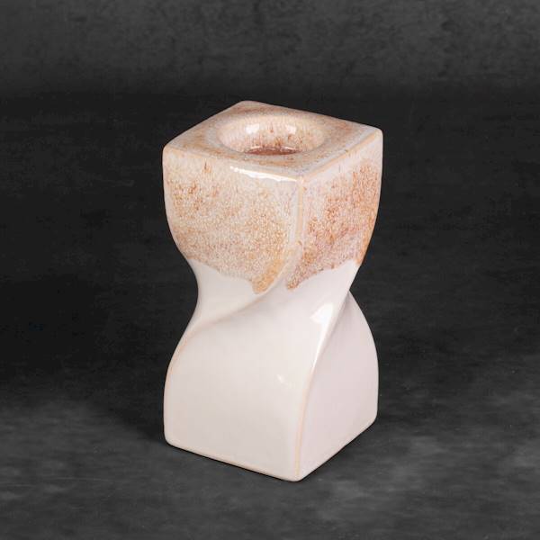 Świecznik RUBEN/ŚWI/03 8x8x16cm biały+pomarańcz 402747 EUROFIRANY