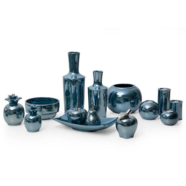 Świecznik SIMONA2/ŚWI/01 10x10x8cm turkusowy 392107  EUROFIRANY