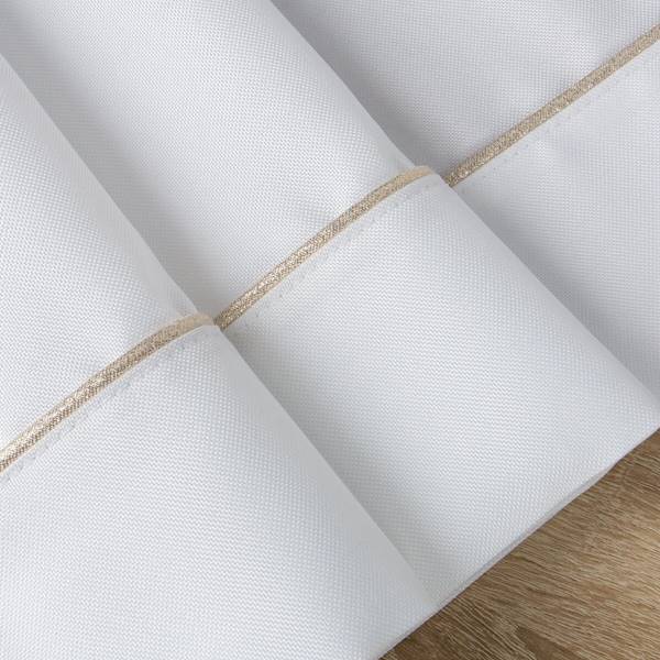 Obrus MADELE 145x240cm biały+złota lamówka 386400  EUROFIRANY