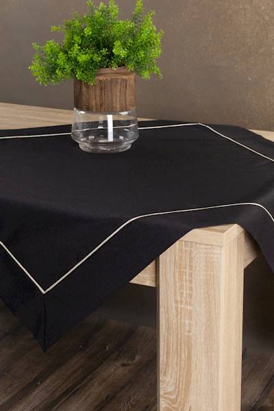Serweta MADELE 85x85cm czarna+srebrna lamówka 392524  EUROFIRANY