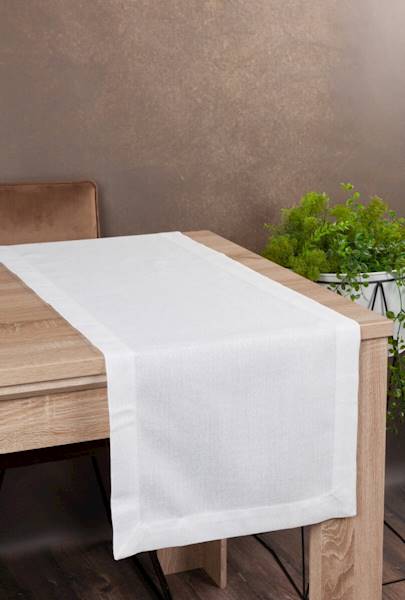 Bieżnik  STELLA/2 40x140cm biały 390400 EUROFIRANY