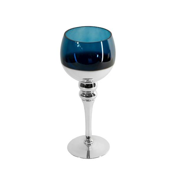 Świecznik CLOE/ŚWI 12x30cm chrom+granat 368957 EUROFIRANY