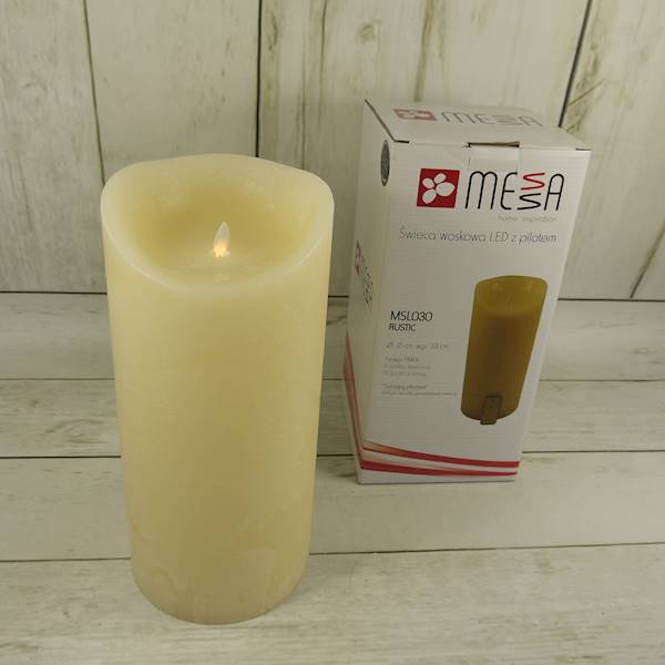 MESSA MSL030RUSTIC ŚWIECA WOSKOWA LED FI15cm x33cm