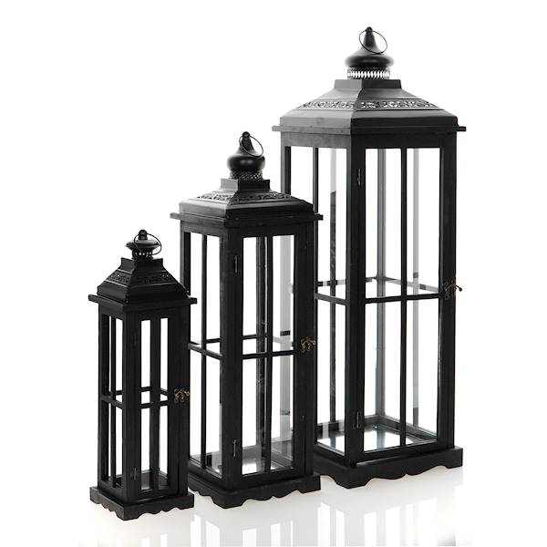 MESSA MSL3204BLACK LATARNIA ŚREDNIA DR/MET 77,5x24