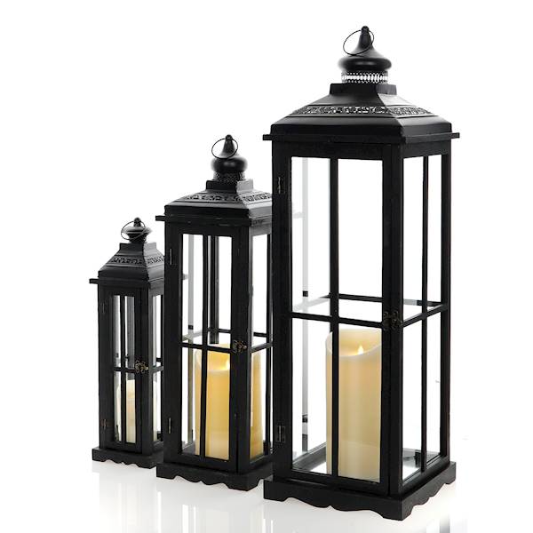 MESSA MSL3204BLACK LATARNIA DUŻA DR/MET.100,5x32cm