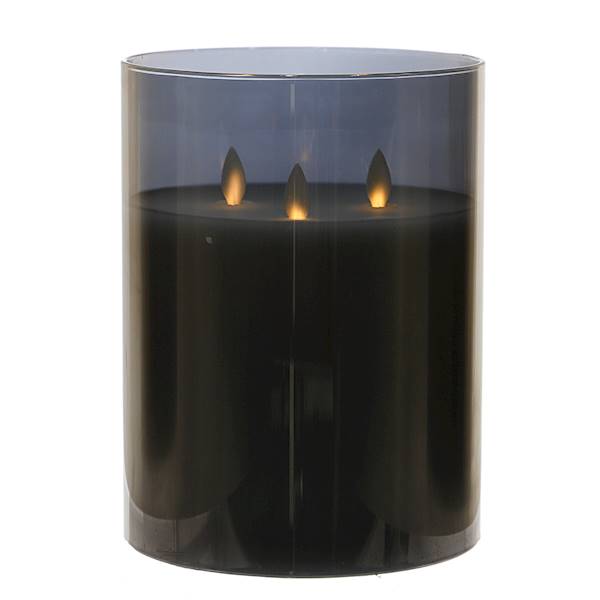 MESSA MSL065GREY ŚWIECA WOSKOWA LED FI15cm x20cm
