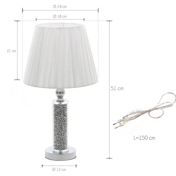 MESSA MSK235 LAMPA+ABAŻUR SZKLANA FI28x51cm