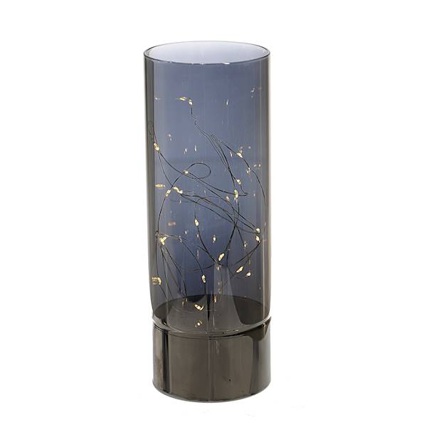 MESSA MSL075 SILVER LAMPKA W CYLINDRZE 9x25cm