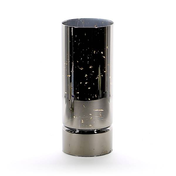 MESSA MSL090 SILVER LAMPKA W CYLINDRZE 12x30cm