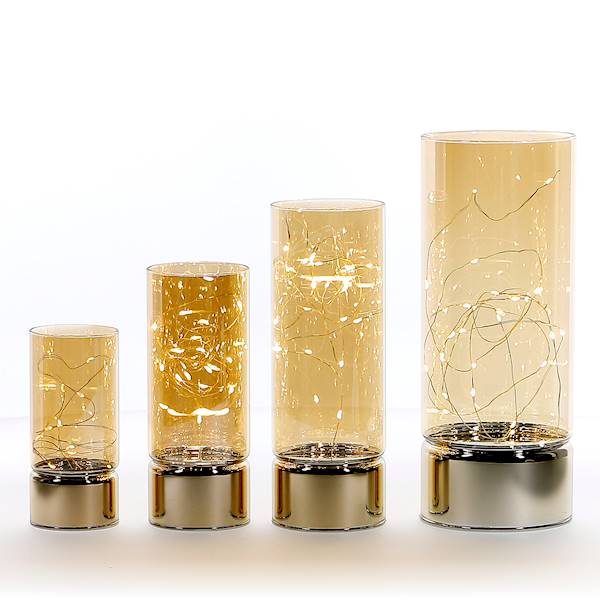 MESSA MSL074 AMBER LAMPKA W CYLINDRZE 8,2x20cm