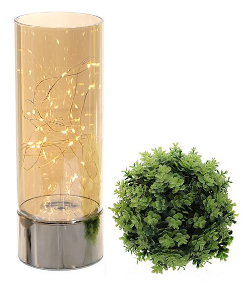 MESSA MSL075 AMBER LAMPKA W CYLINDRZE 9x25cm