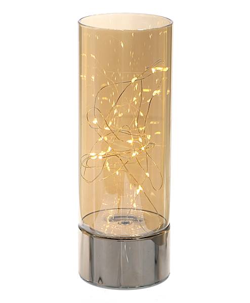 MESSA MSL075 AMBER LAMPKA W CYLINDRZE 9x25cm