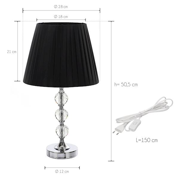 MESSA MSK62 BLACK LAMPA STO+ABAŻUR FI28cm H=50,5cm