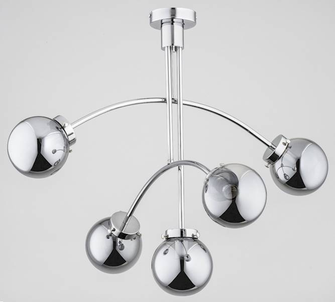 Lampa wisząca LUSCO 5xE14 klosze kulki chrom 27125 ALFA