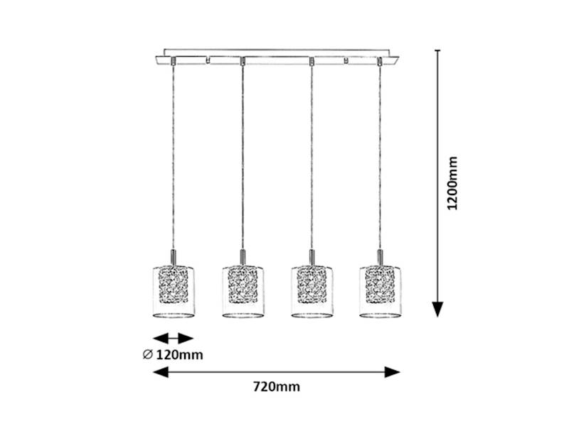 Lampa wisząca Duchess 4xG9 40W chrom/przezroczysty 3116 Rabalux