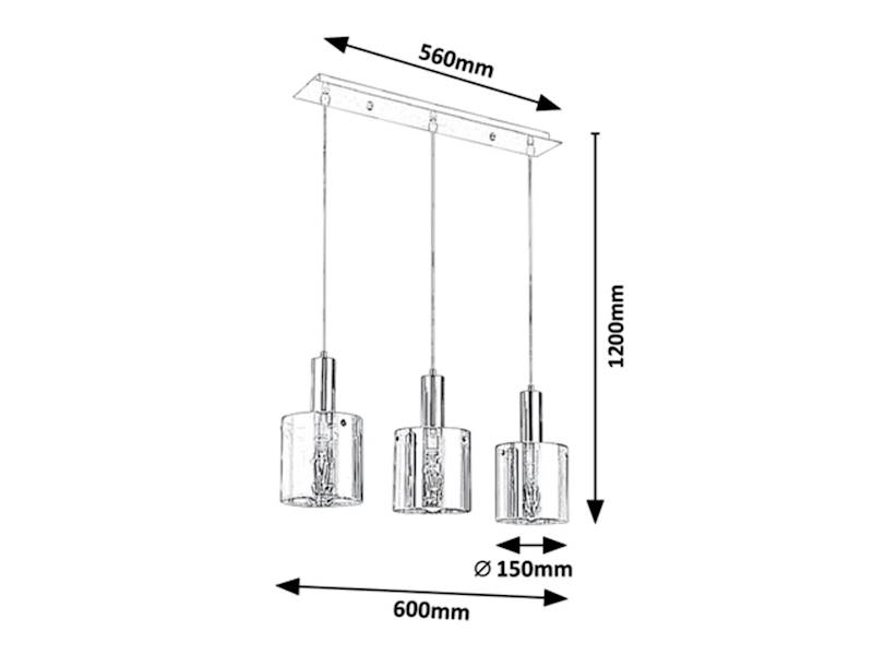 Lampa wisząca DONATI 3xE27 chrom 5250 RABALUX