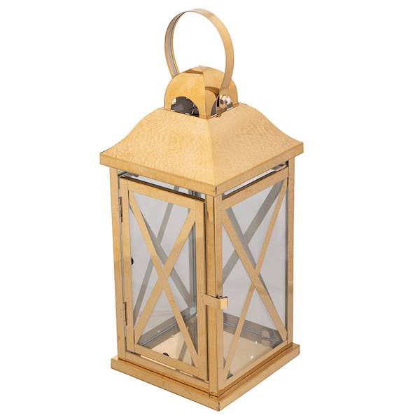 LATARNIA metalowa złota 13x13x29,5cm 1704001190 ALTOM