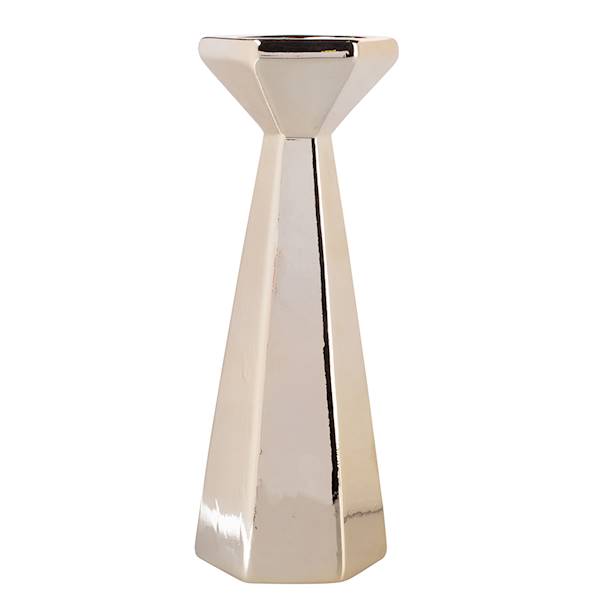 ŚWIECZNIK stożkowy ceramiczny złoty 9x9x24,5cm 1702001556 ALTOM