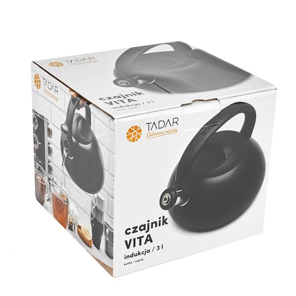 Czajnik nierdzewny VITA czarny mat 3,0L TADAR