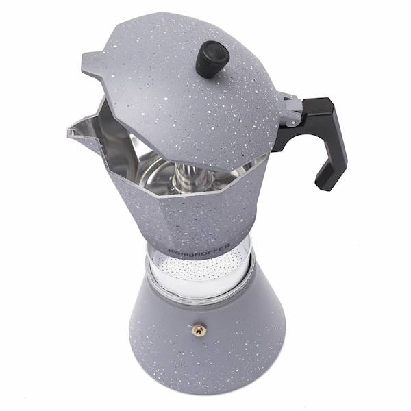 Kawiarka GREY STONE MARBLE 720ml 12 filiżanek szara nakrapiana indukcja KonigHOFFER