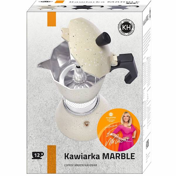 Kawiarka GREY STONE MARBLE 720ml 12 filiżanek szara nakrapiana indukcja KonigHOFFER
