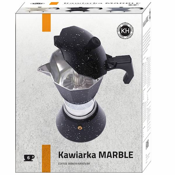 Kawiarka GREY STONE MARBLE 300ml 6 filiżanek szara nakrapiana indukcja KonigHOFFER