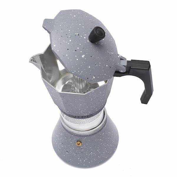 Kawiarka GREY STONE MARBLE 450ml 9 filiżanek szara nakrapiana indukcja KonigHOFFER