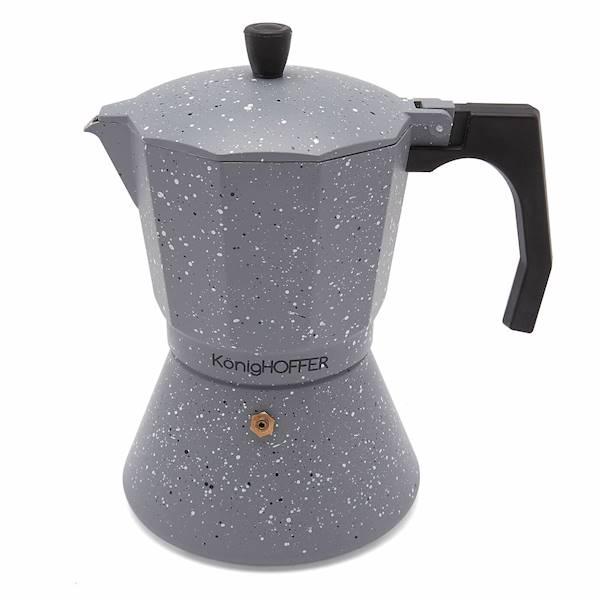 Kawiarka GREY STONE MARBLE 450ml 9 filiżanek szara nakrapiana indukcja KonigHOFFER