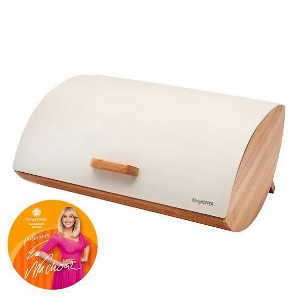 Chlebak bambusowy Cosmic + 3 pojemniki kremowy KonigHOFFER