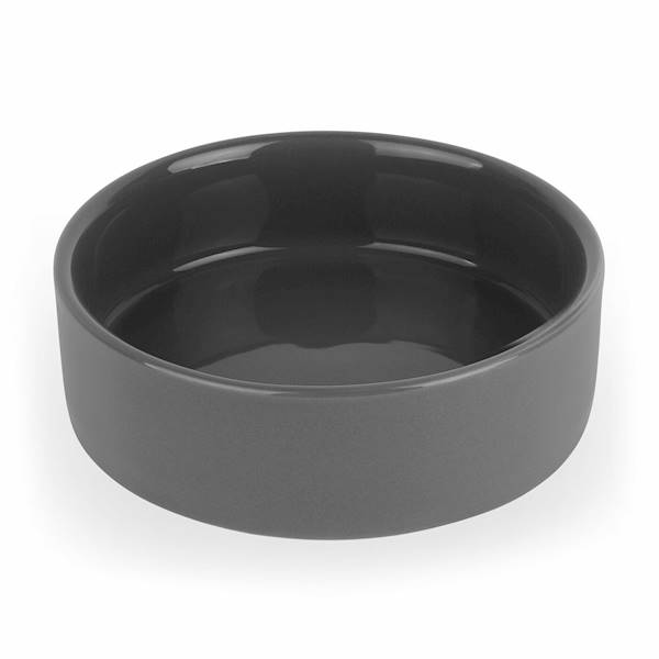 Cukiernica porcelanowa z pokrywką bambusową i łyżeczką 14,5x5cm szara KonigHOFFER