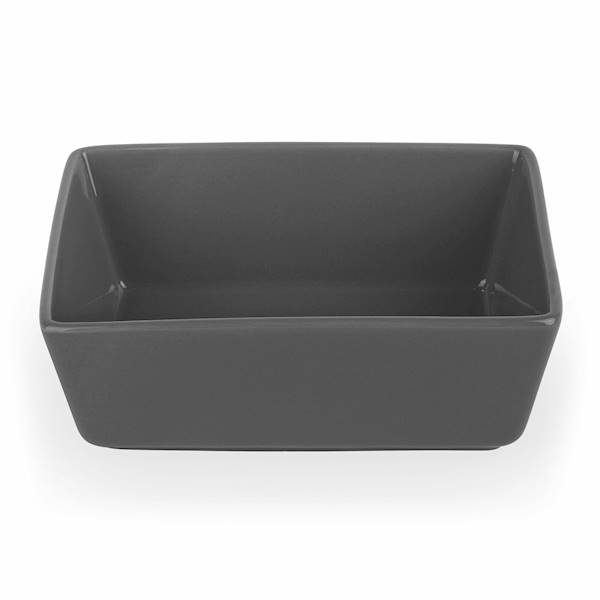 Maselniczka porcelanowa z pokrywką bambusową i nożykiem czarna 17x12x7cm KonigHOFFER