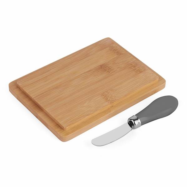 Maselniczka porcelanowa z pokrywką bambusową i nożykiem czarna 17x12x7cm KonigHOFFER