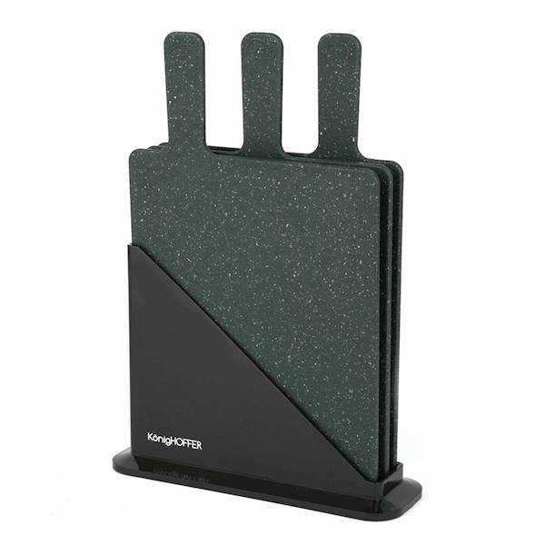 Zestaw 3 desek Cortar do krojenia ze stojakiem 23,5x19,5cm KonigHOFFER