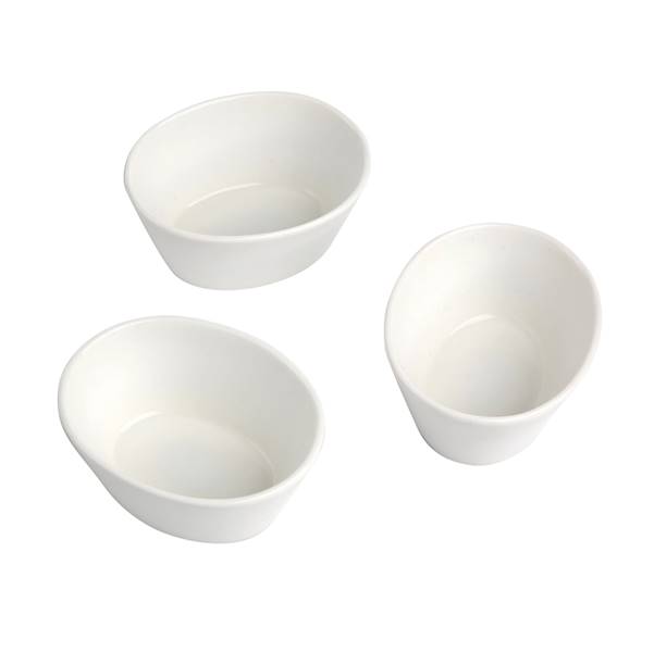 REGULAR 3 owalne miseczki 10cm do dipów kremowe 01010051532 ALTOM