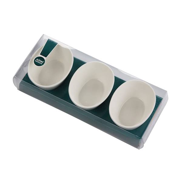REGULAR 3 owalne miseczki 10cm do dipów kremowe 01010051532 ALTOM