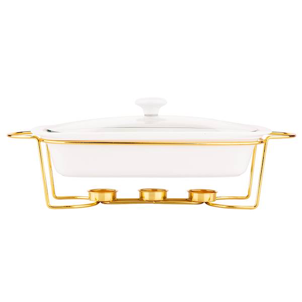 REGULAR naczynie ceramiczne ze złotym podgrzewaczem prostokątne 1,7l 020101226 ALTOM