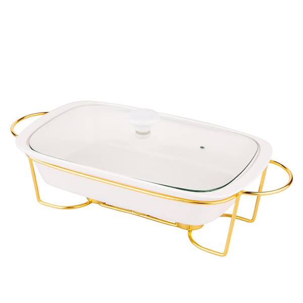 REGULAR naczynie ceramiczne ze złotym podgrzewaczem prostokątne 1,7l 020101226 ALTOM