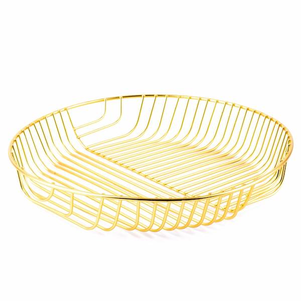 Koszyk na owoce niski okrągły Gold 30x5cm złoty W7728-1A Tadar