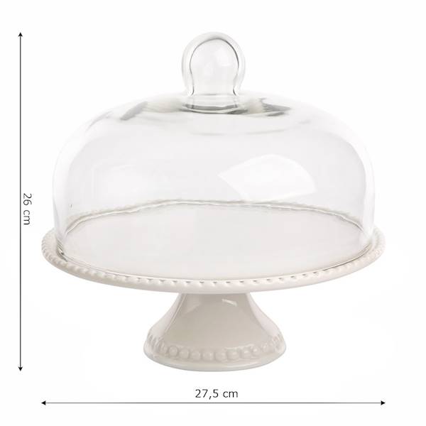REGULAR patera do tortu na stopce z kloszem okrągła 27,5x26cm 01010051784 ALTOM