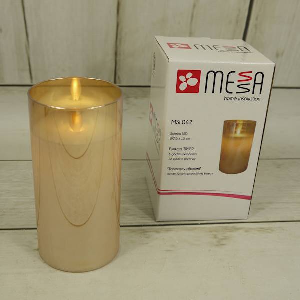 MESSA MSL062 ŚWIECA WOSKOWA LED FI7,5cmx15cm