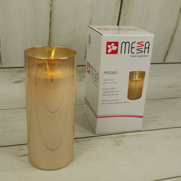 MESSA MSL063 ŚWIECA WOSKOWA LED FI7,5cmx17,5cm