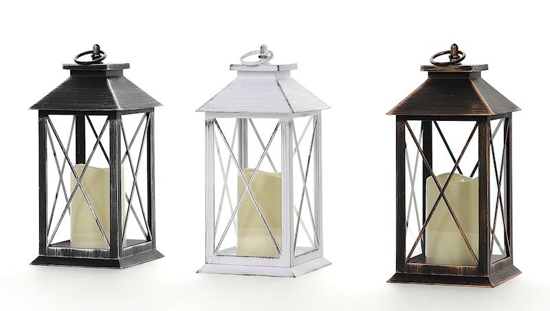 MESSA MSL053BL-S LATARNIA PLASTIK.LED CZAR+SREBRNA