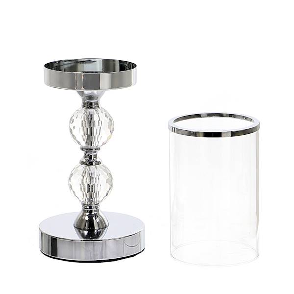 MESSA MSK02 ŚWIECZNIK+KLOSZ FI=10cm H=35,5cm CHROM