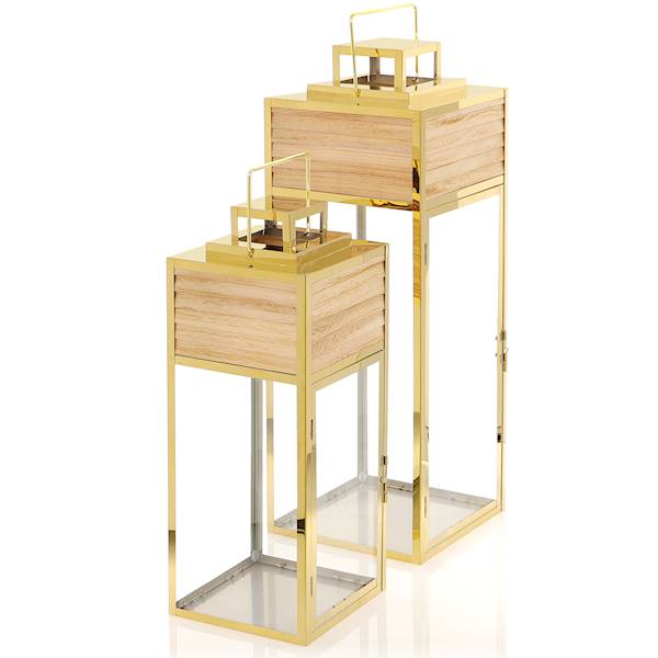 MESSA MSL2038GOLD LATARNIA DUŻA L 24x24x68cm ZŁOTA