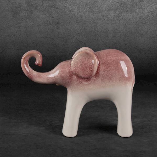 FIGURKA EVITA/FIG/01 29x8x24cm SŁOŃ BIAŁY/RÓŻOWY 402394 EUROFIRANY