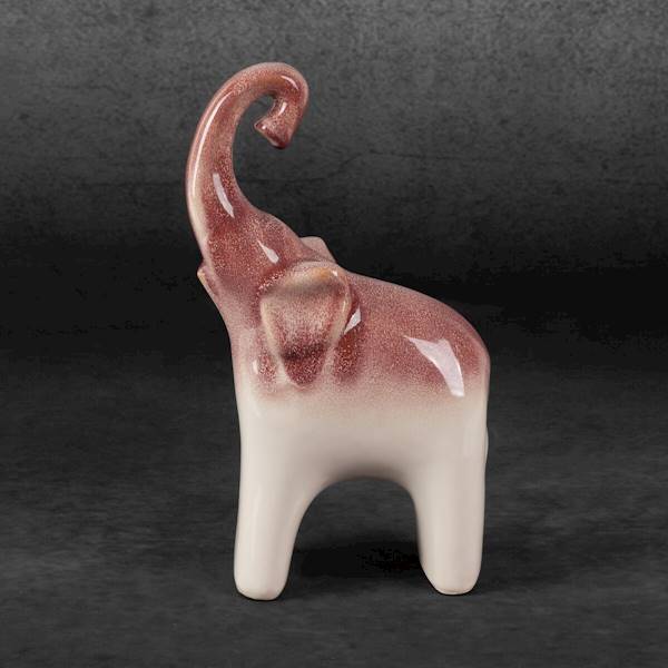 FIGURKA EVITA/FIG/01 16x7x27cm SŁOŃ BIAŁO/RÓŻOWY 402396 EUROFIRANY