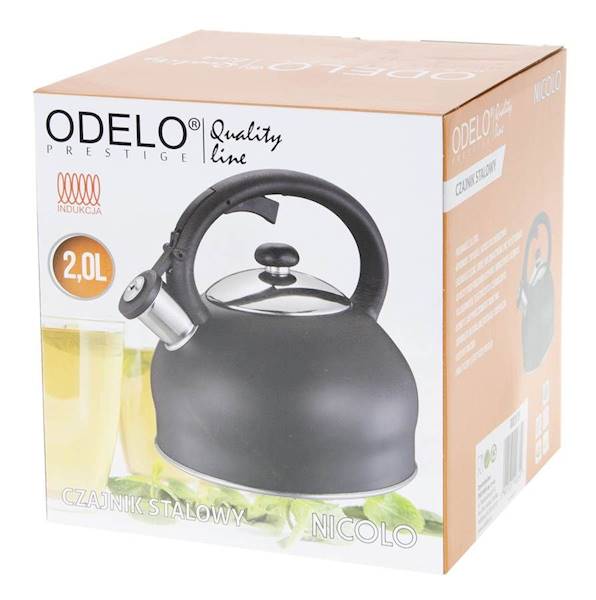 Czajnik stalowy 2,0L NICOLO czarny mat OD2078 ODELO